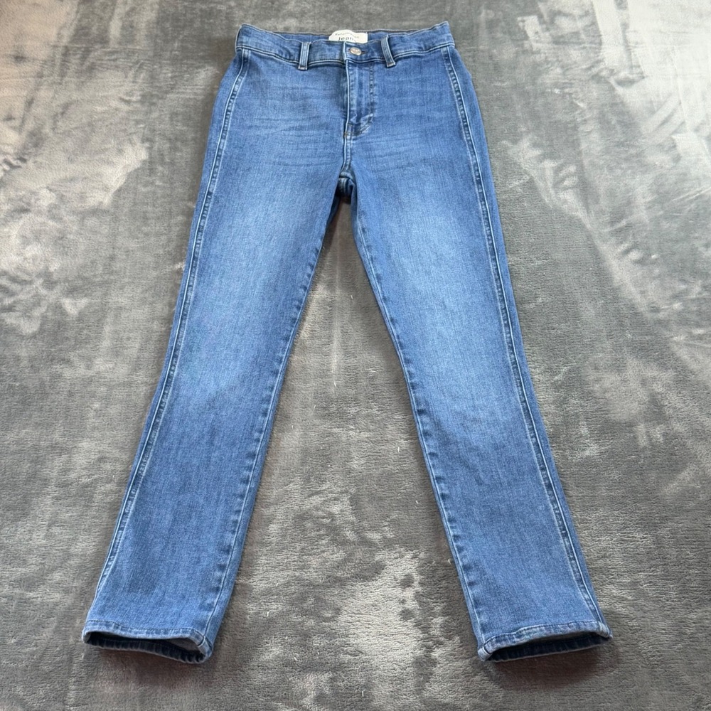Reformation Jeans May High Skinny Darwin Wash Blue Organic Cotton Size 25